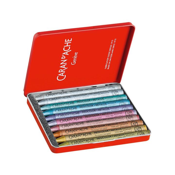 7004310-caran-d-ache-neocolor-i-metallic-wax-pastel-tin-of-10-contents__preview